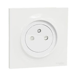 Prise de courant 2pt affleurante blanc complet - Prise de courant 2pt affleurante blanc complet - Schneider Odace