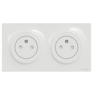 Double prise de courant affleurante complete 2 x 2pt 16a plaque Schneider Odace double prise de courant affleurante complete 2 x 2pt 16a plaque